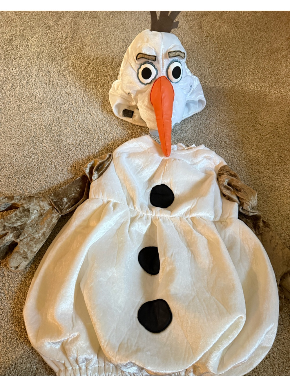 Disney Olaf Costume White Orange black
